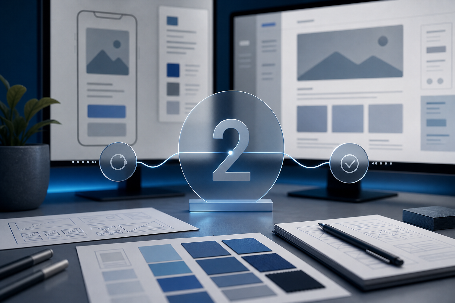 Professional website UI design and wireframing